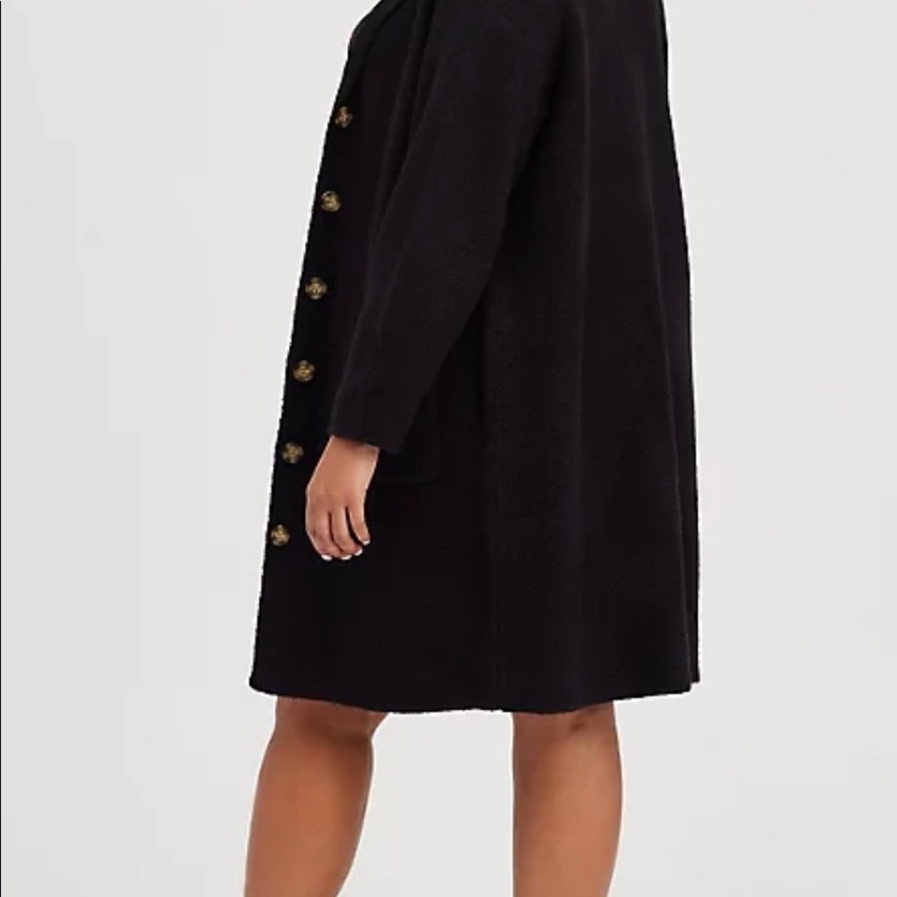 TORRID NOTCHED COLLAR CARDIGAN SWEATER BLACK SZ 0 NWT - Picture 4 of 6